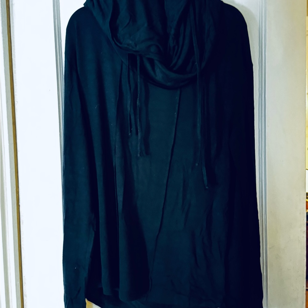 Black Hooded Poncho